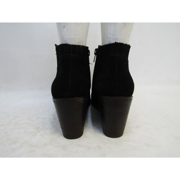 Lucky Brand Womens Size 8 M Black Suede Wedge Ankle Fashion Boots Bootie - Picture 7 of 11